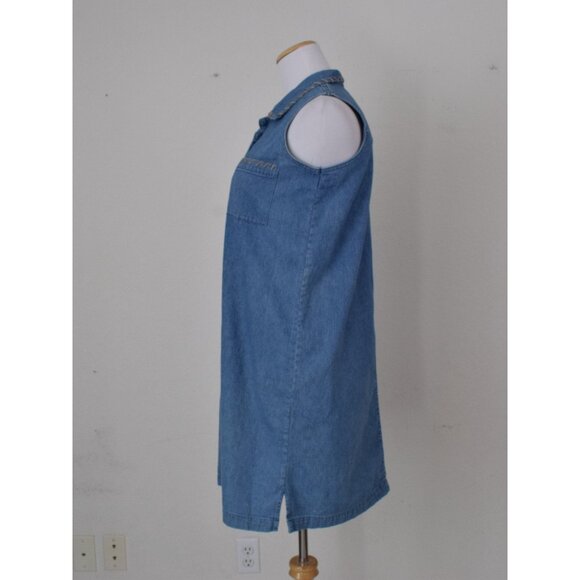 Vintage Christopher &‎ Banks Blue Denim Cotton Sleeveless Dress | size S - Picture 2 of 10